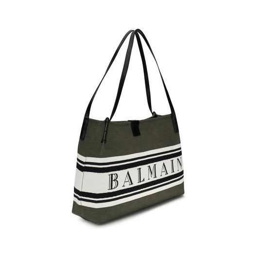 Bolso de Hombro Balmain de Algodón Negro