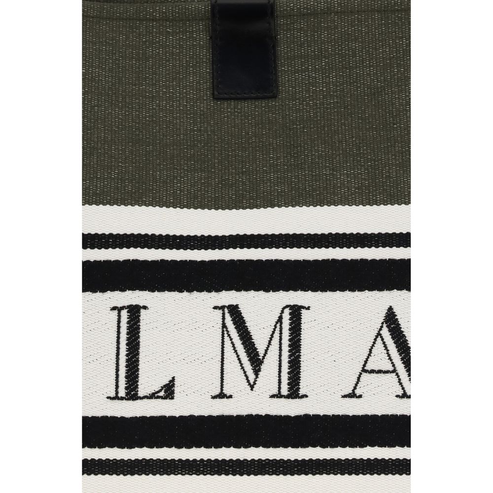 Bolso de Hombro Balmain de Algodón Negro