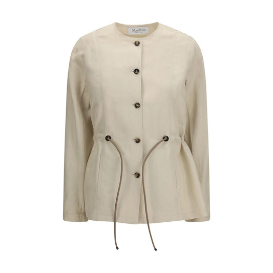 Chaqueta larga Max Mara beige de lino
