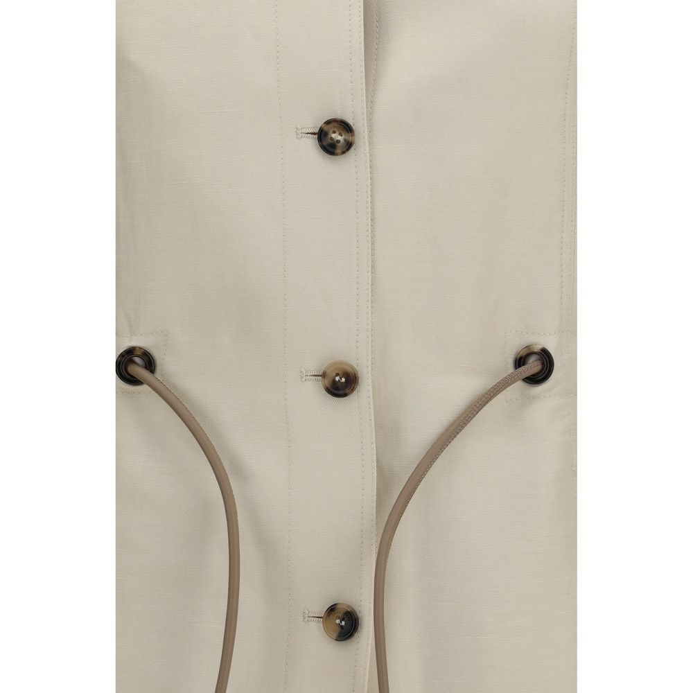 Chaqueta larga Max Mara beige de lino