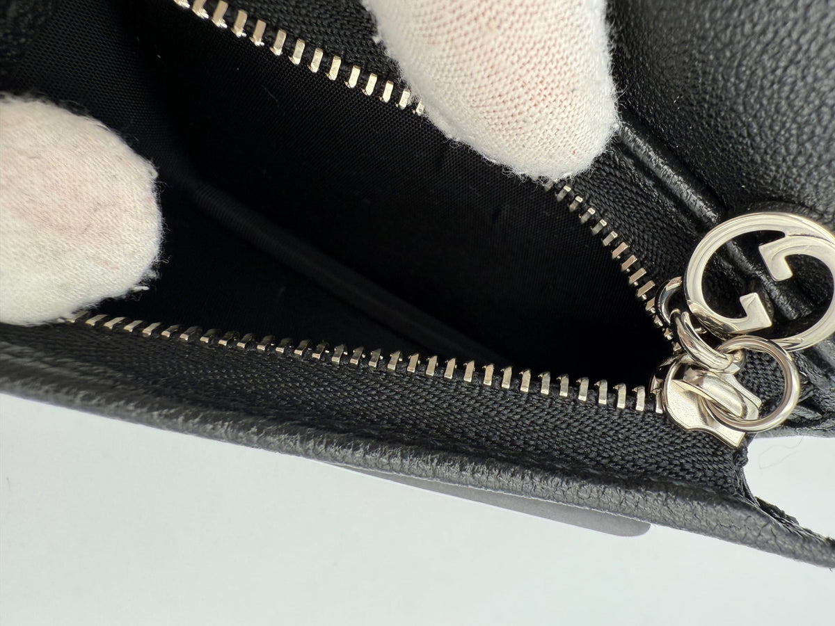Portefeuille compact Gucci modèle GG Blondie en noir