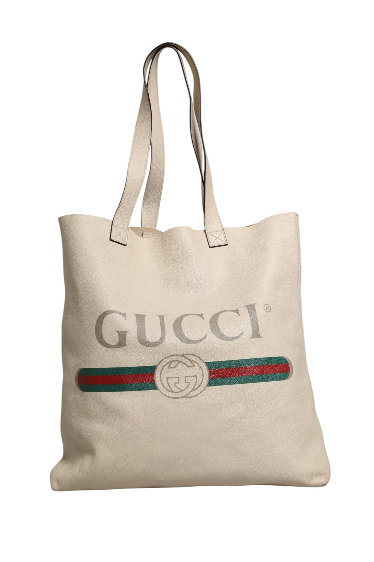 Sac cabas Gucci avec bande Web blanche et imprimé logo Sherry