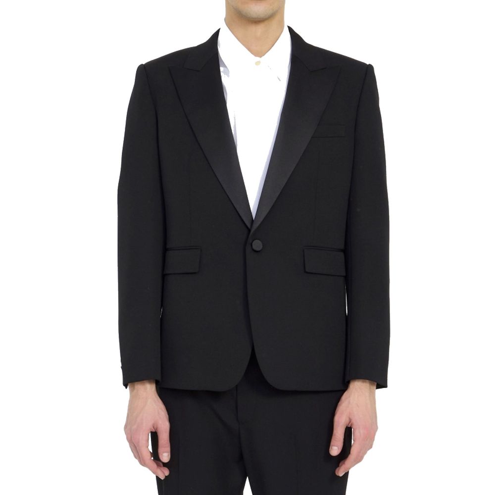 Blazer De Lana Negra Saint Laurent Estructura Impecable
