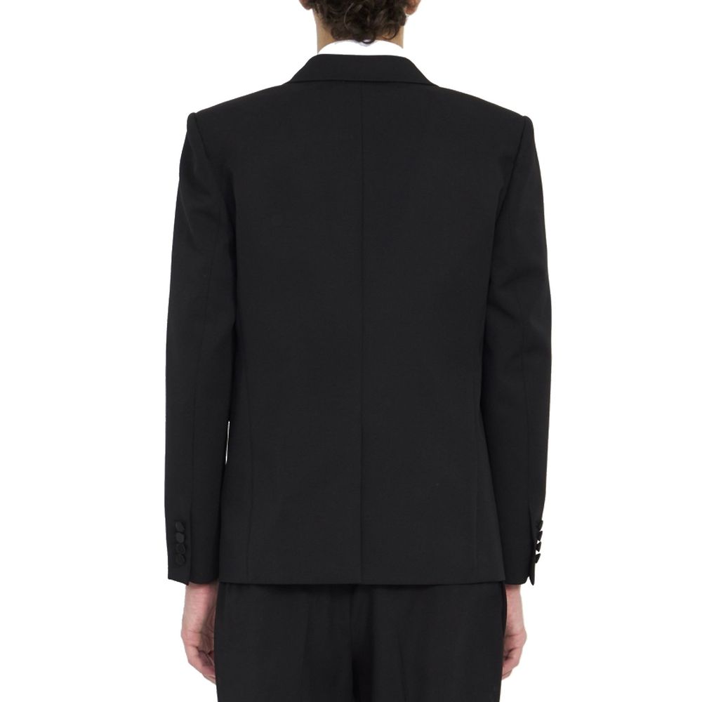 Blazer De Lana Negra Saint Laurent Estructura Impecable