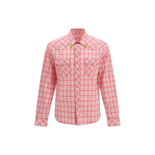Camisa estampada de algodón multicolor de Versace