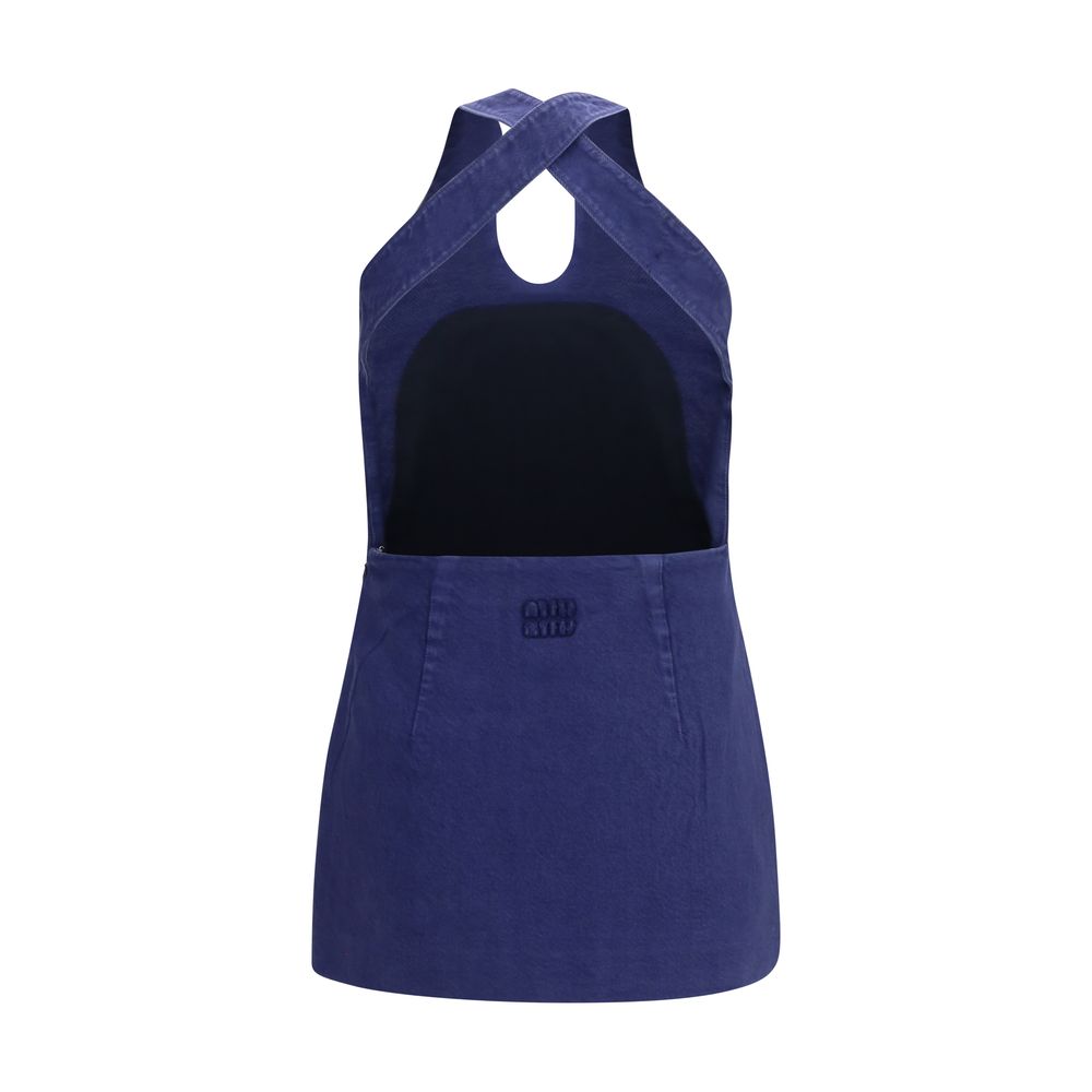 Robe décontractée Miu Miu collection PE26 en coton bleu