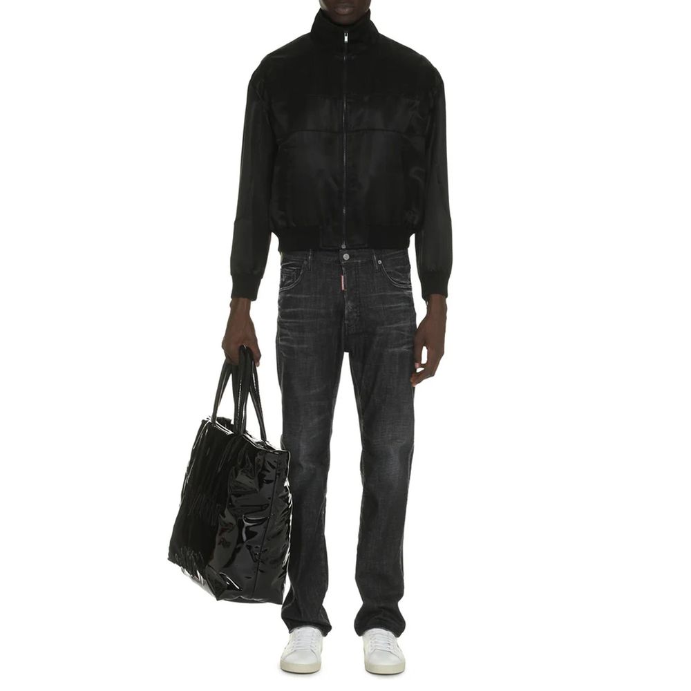 Chaqueta Saint Laurent De Seda Negra Diseño Moderno