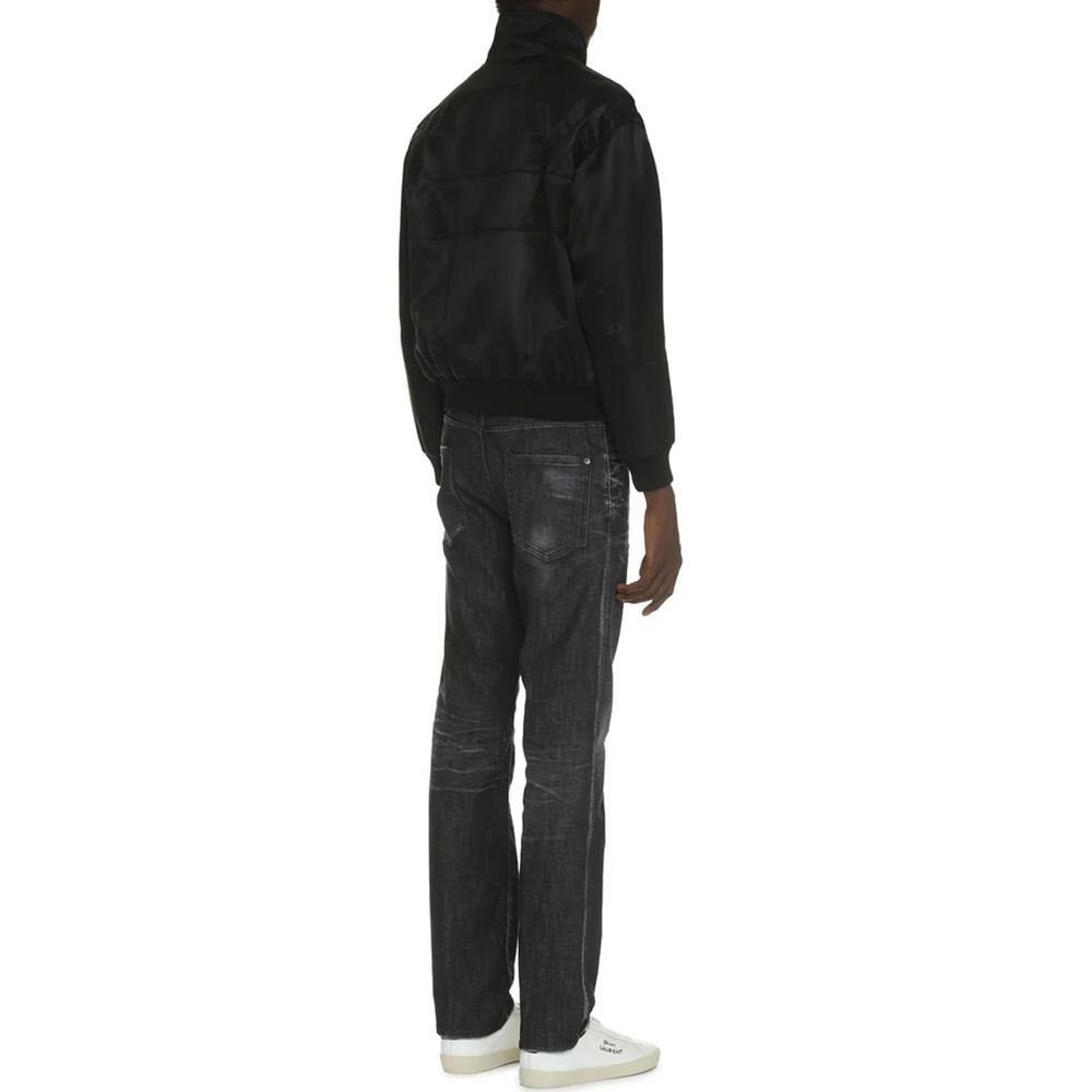 Chaqueta Saint Laurent De Seda Negra Diseño Moderno