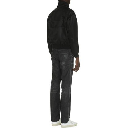 Chaqueta Saint Laurent De Seda Negra Diseño Moderno