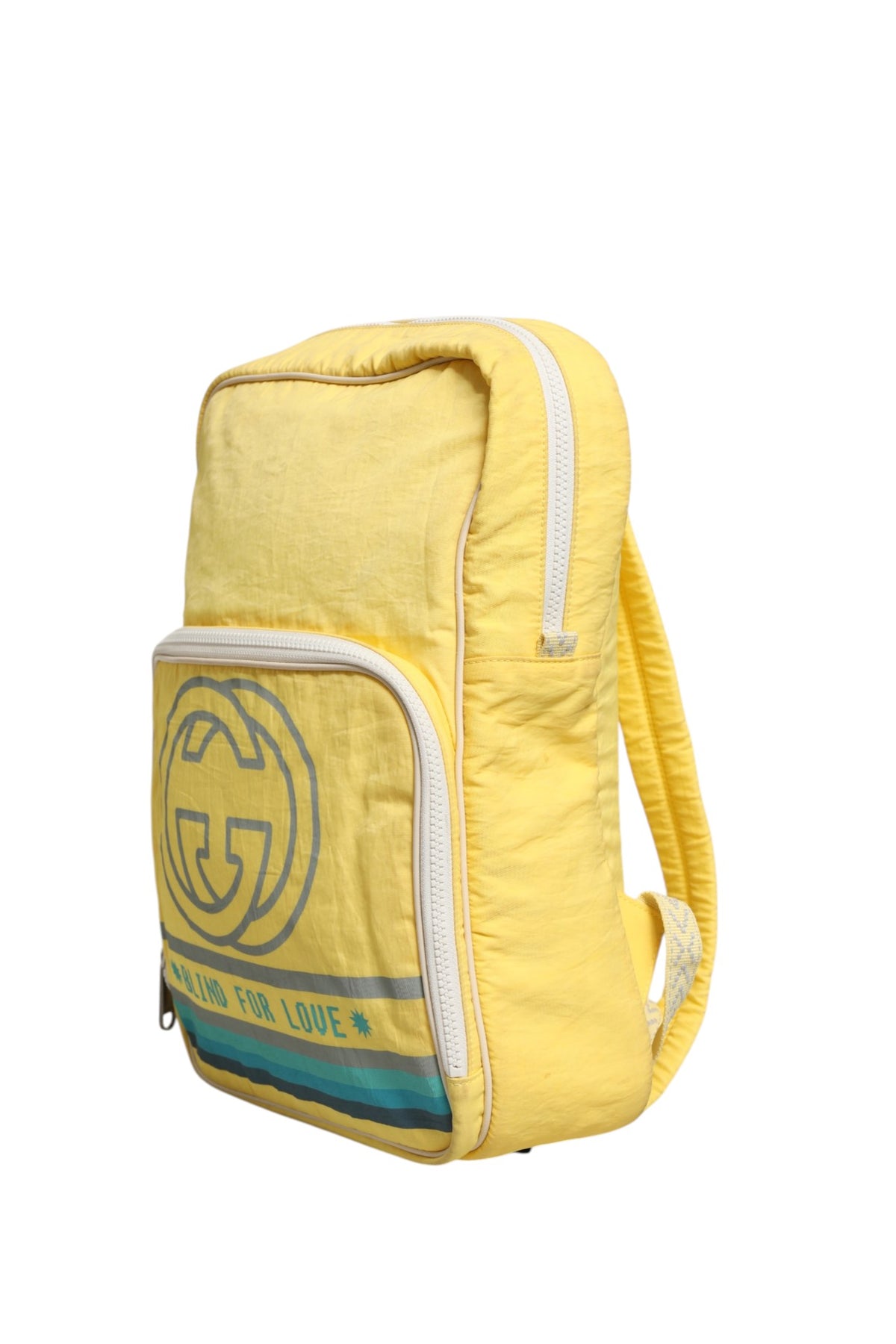 Mochila Gucci De Nylon Amarillo Coleccion Blind For Love
