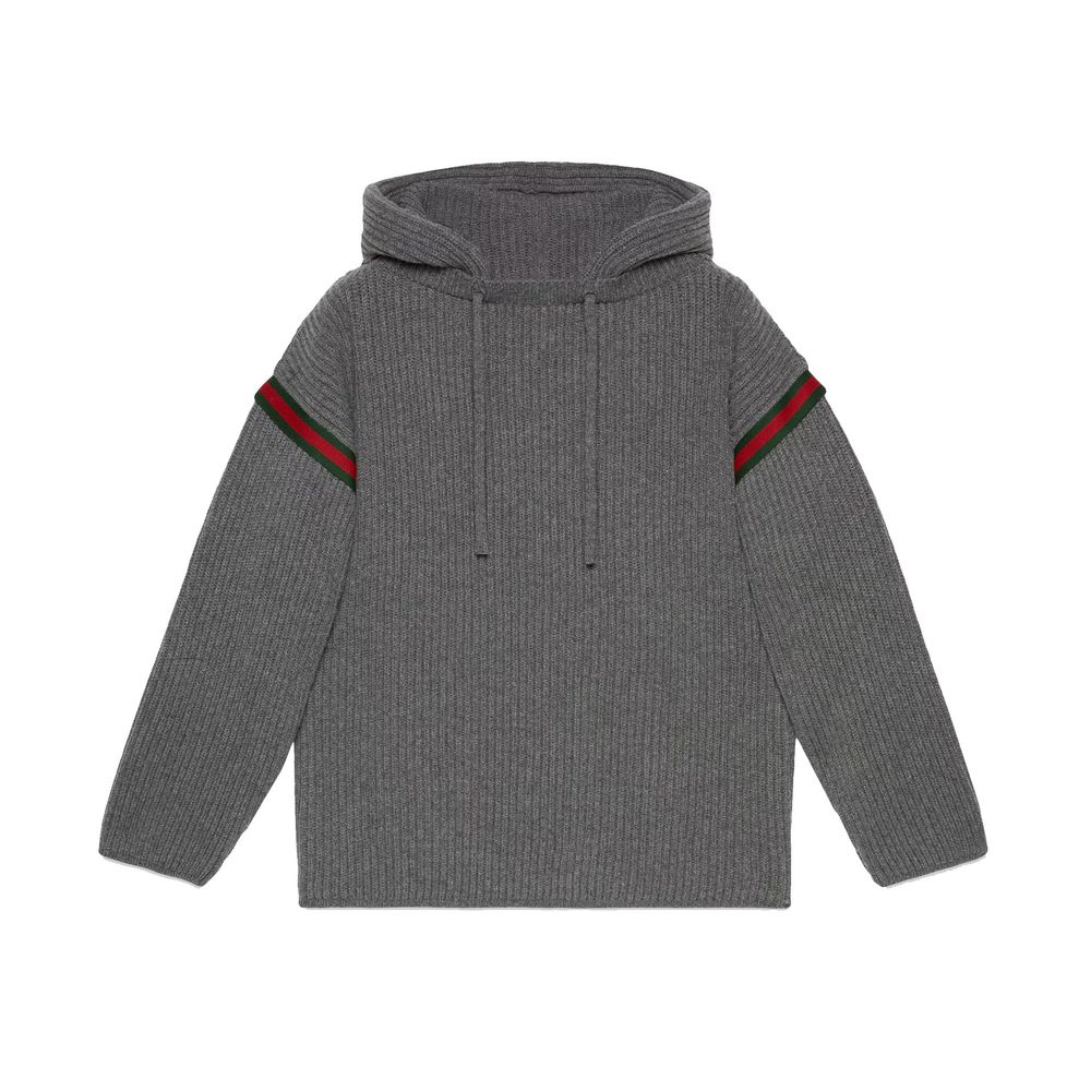 Sudadera Cachemir Gucci Gris Con Corte Preestructurado
