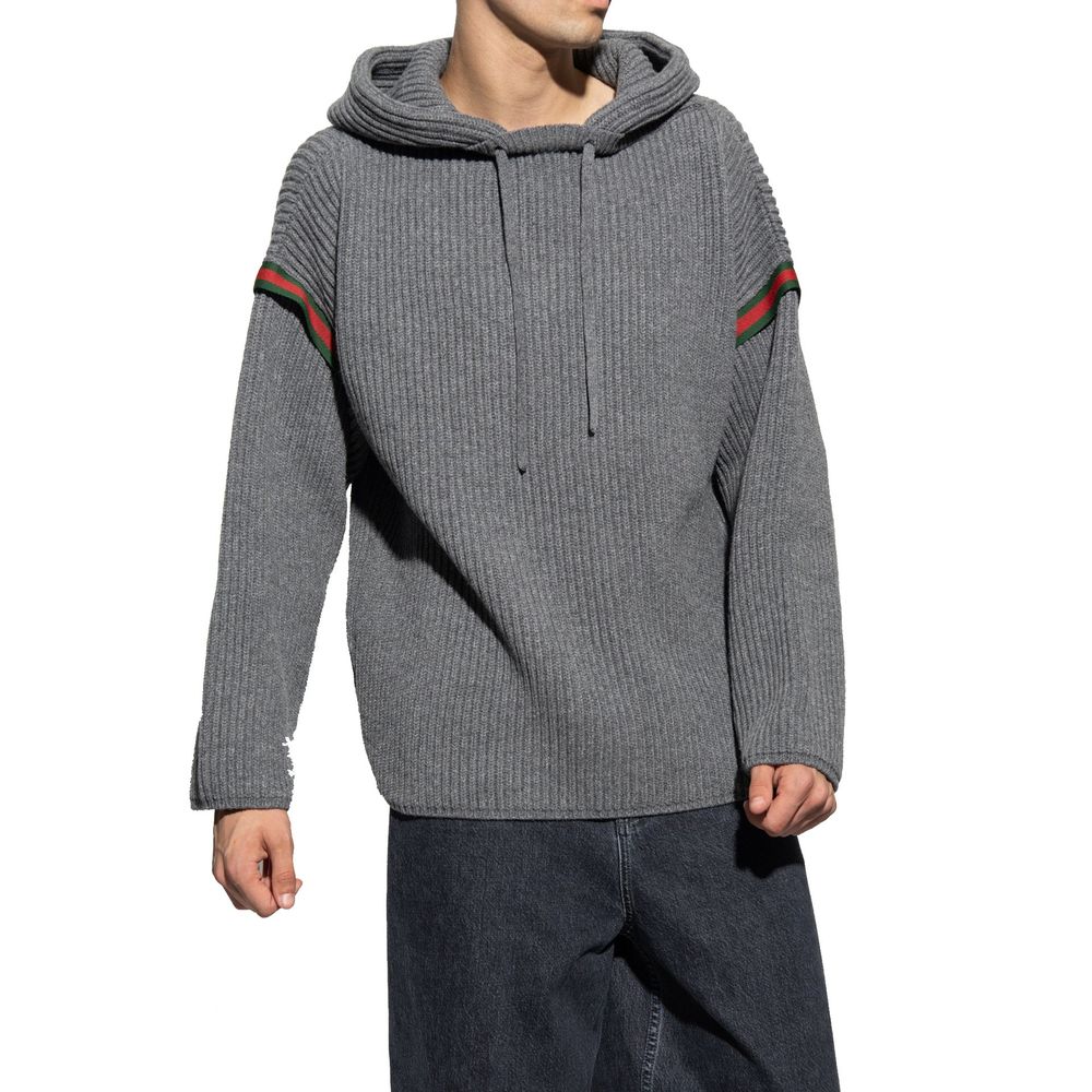 Sudadera Cachemir Gucci Gris Con Corte Preestructurado
