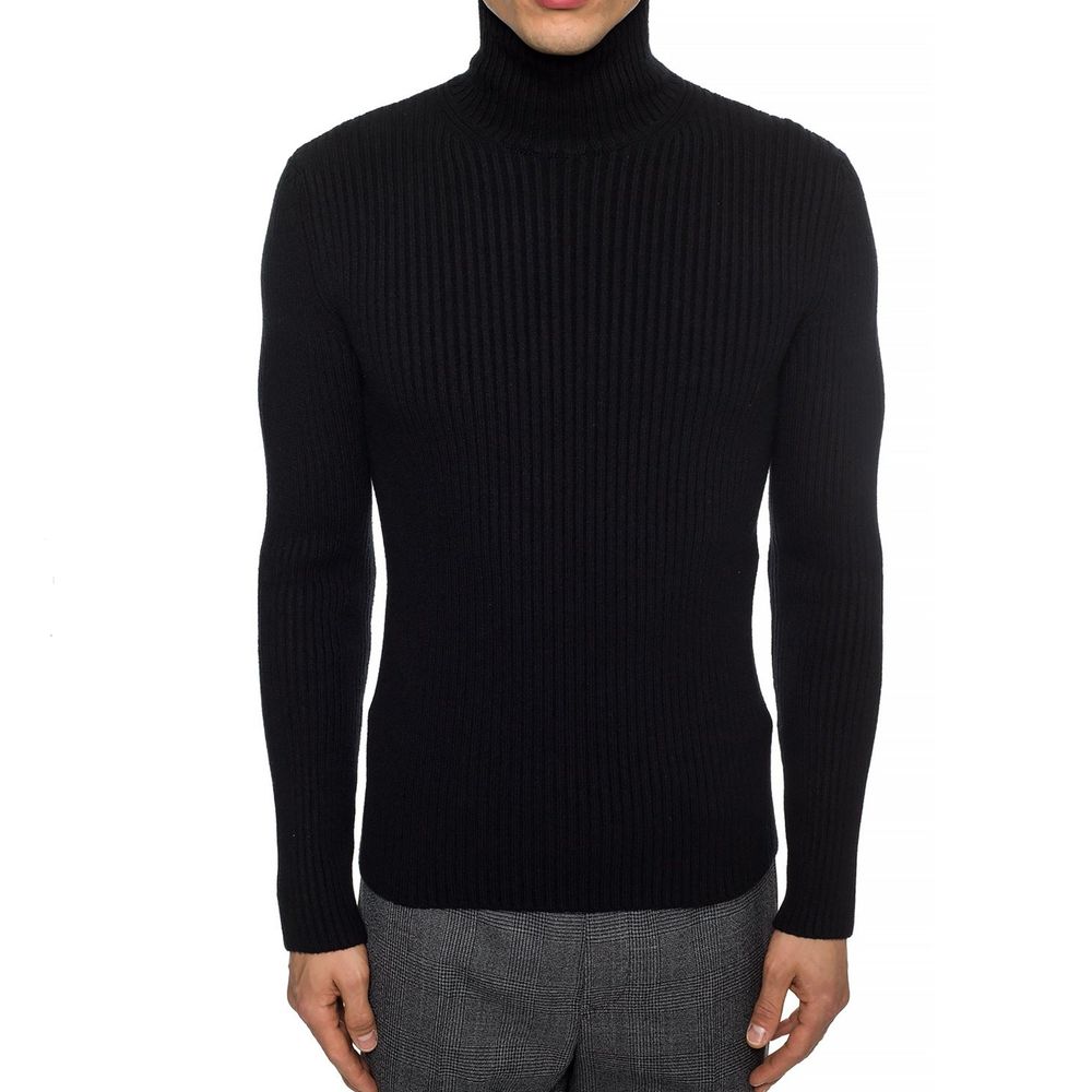 Jersey De Cuello Alto Masculino En Cachemir Negro Balenciaga