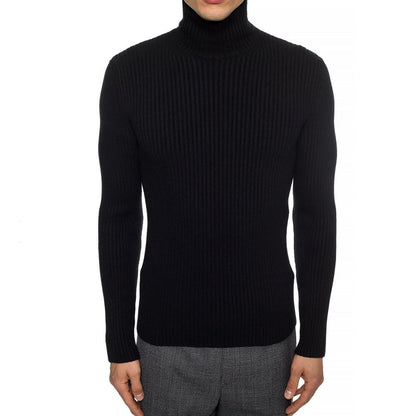 Jersey De Cuello Alto Masculino En Cachemir Negro Balenciaga