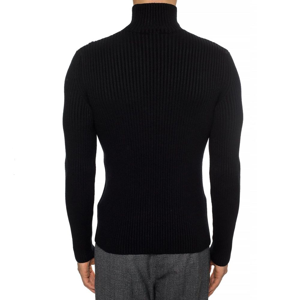 Jersey De Cuello Alto Masculino En Cachemir Negro Balenciaga