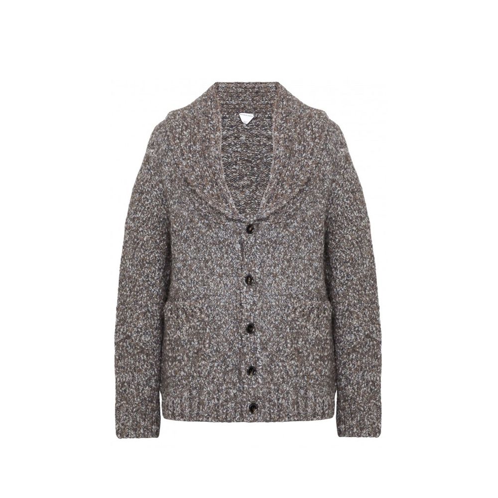 Men's Gray Alpaca Bottega Veneta Cardigan