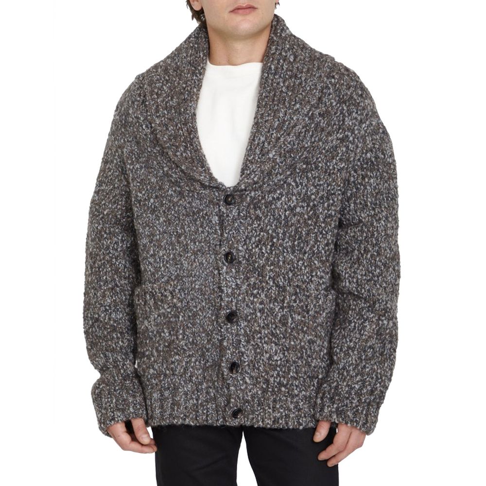 Men's Gray Alpaca Bottega Veneta Cardigan