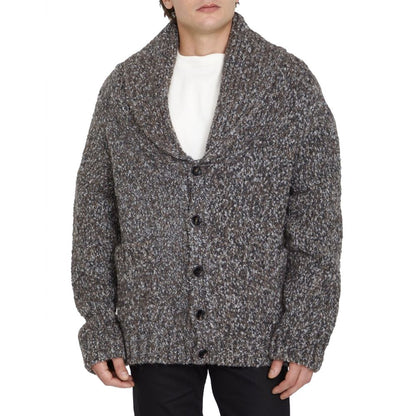 Men's Gray Alpaca Bottega Veneta Cardigan