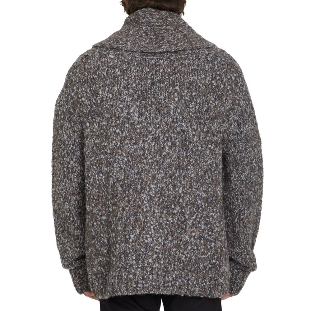 Men's Gray Alpaca Bottega Veneta Cardigan