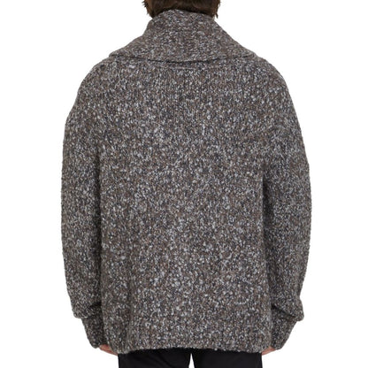 Men's Gray Alpaca Bottega Veneta Cardigan