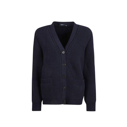 Cárdigan De Algodón Azul Prada Textura Suave Natural