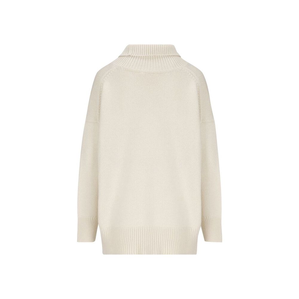 Chloé Jersey Cuello Alto Blanco Cachemira Confortable