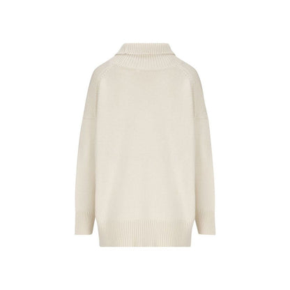 Chloé Jersey Cuello Alto Blanco Cachemira Confortable