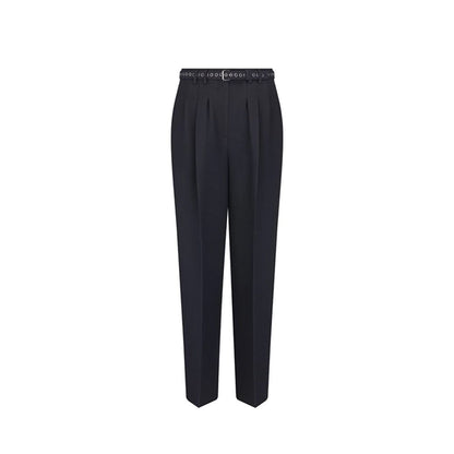 Pantalones De Vestir De Lana Negros Dior - Corte Estructural