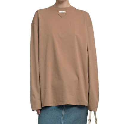 Prada Brown Cotton T-Shirt with Structured Cut