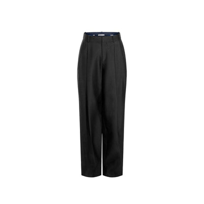 Jacquemus Black Silk Structured Flare Trousers