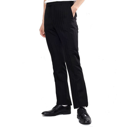 Celine Pantalones Negros De Lana Con Pata En Campana