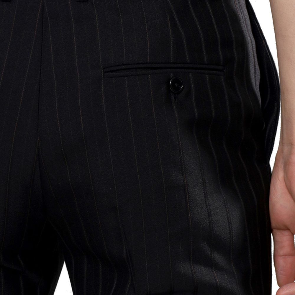Celine Pantalones Negros De Lana Con Pata En Campana