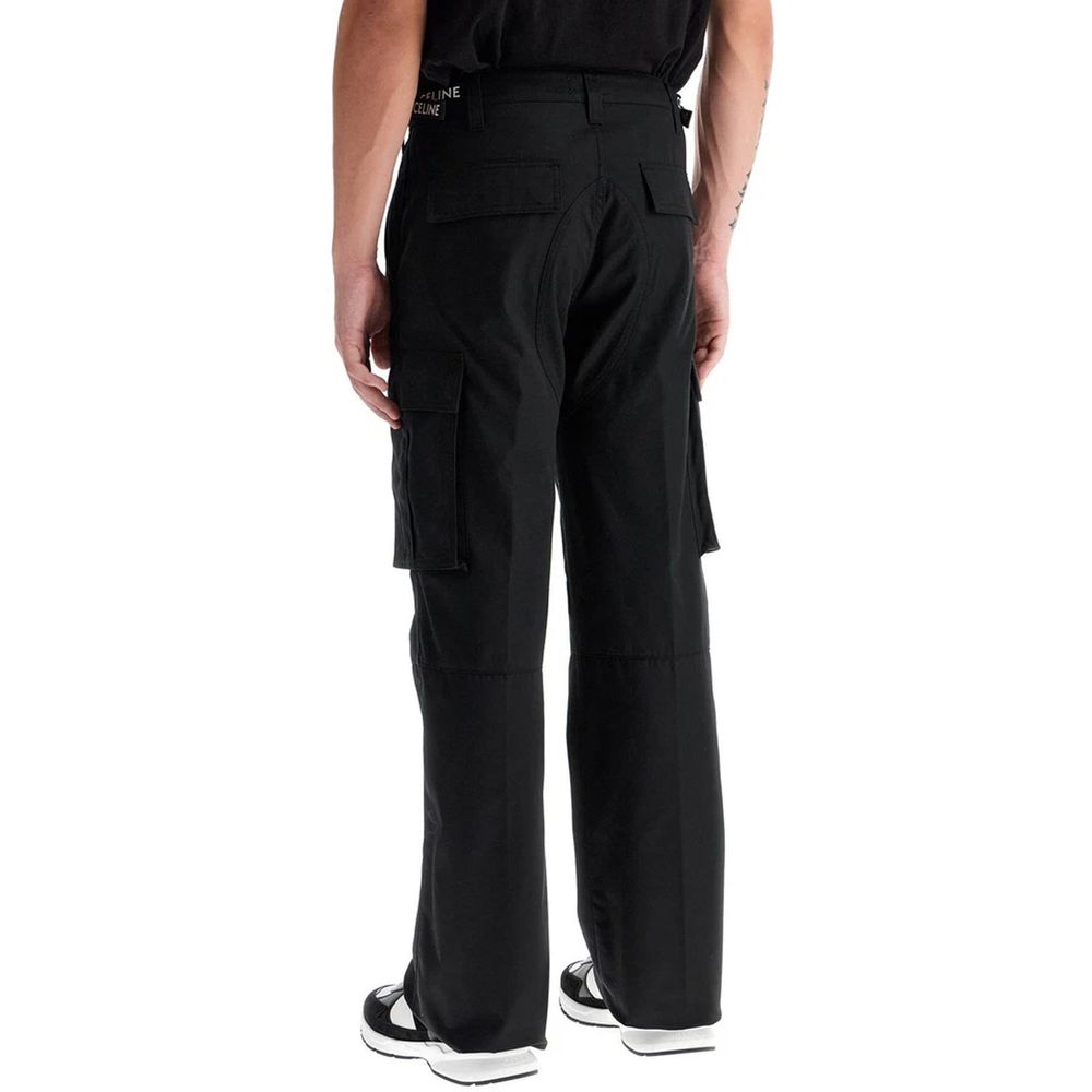 Celine Pantalones Cargo De Algodón Negro Para Hombre