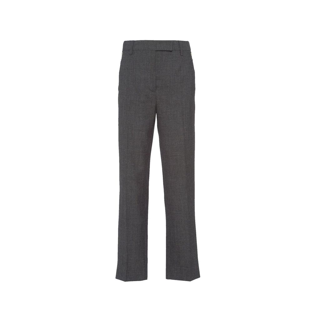 Pantalones de vestir Prada gris de lana virgen