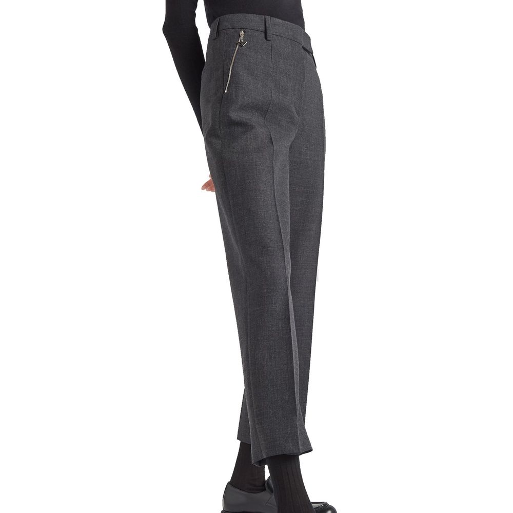 Pantalones de vestir Prada gris de lana virgen