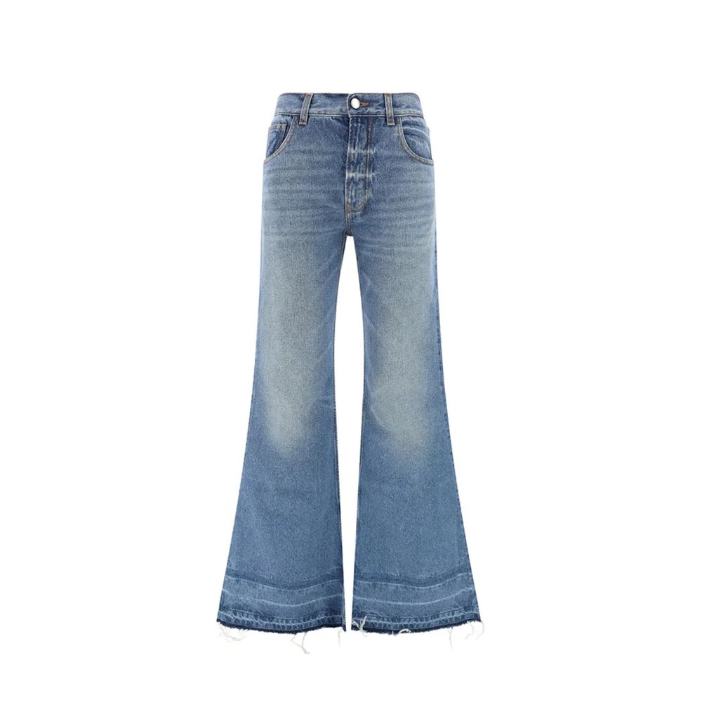 Vaqueros Acampanados Chloé De Algodón Azul Cintura Alta