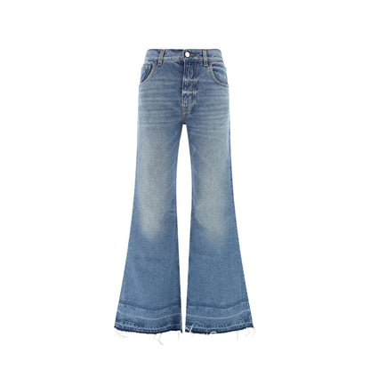 Vaqueros Acampanados Chloé De Algodón Azul Cintura Alta