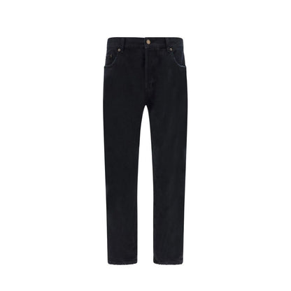 Jean droit en coton noir Saint Laurent