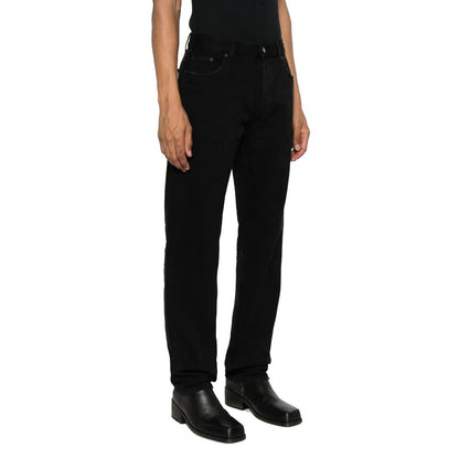 Jean droit en coton noir Saint Laurent