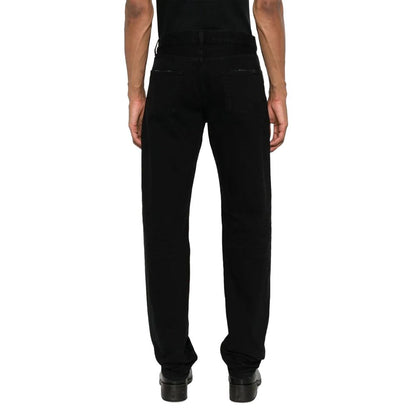 Jean droit en coton noir Saint Laurent