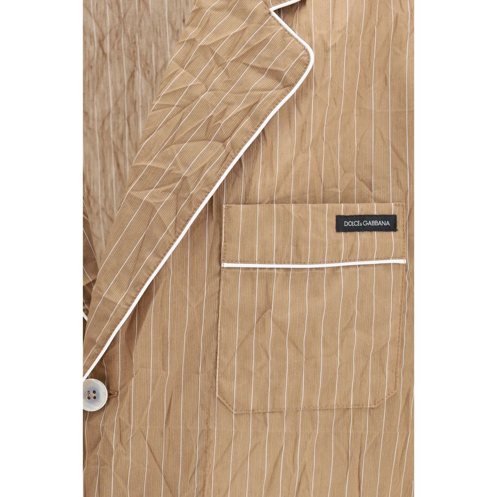 Dolce & Gabbana Haut de pyjama en lin beige