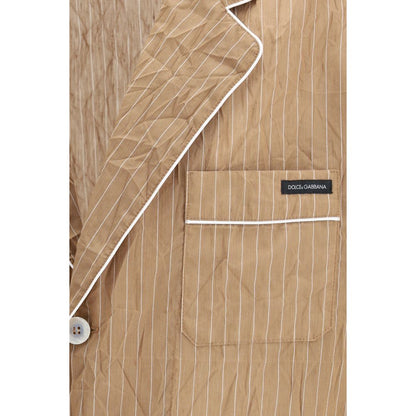 Dolce & Gabbana Haut de pyjama en lin beige