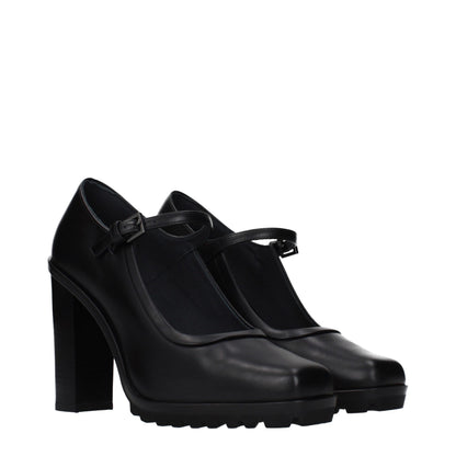 Zapatos de tacón alto de cuero negro Max Mara