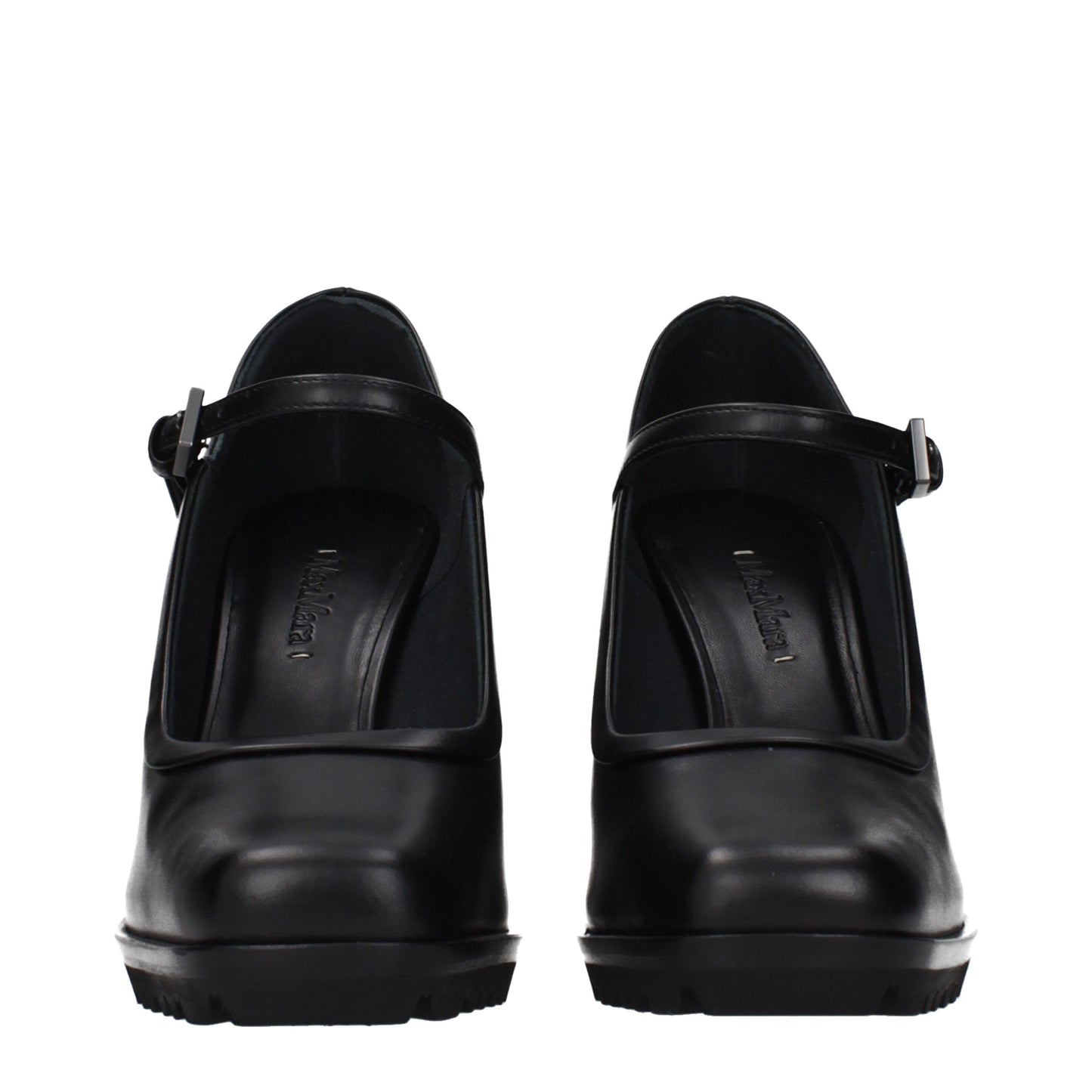 Zapatos de tacón alto de cuero negro Max Mara