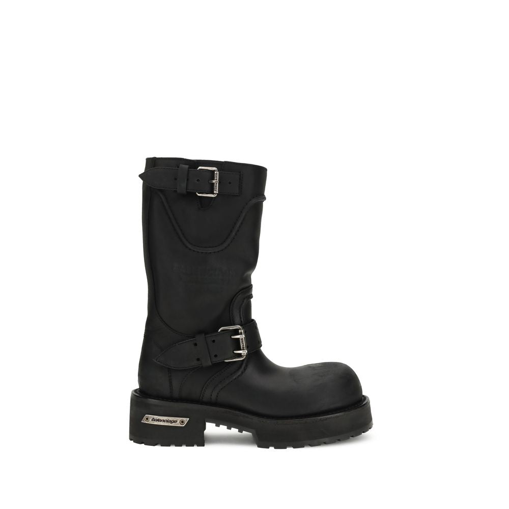 Balenciaga Venom Boots in Black Leather with Laces