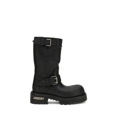 Balenciaga Venom Boots in Black Leather with Laces
