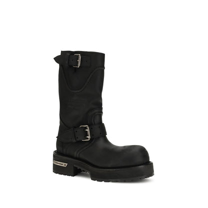 Balenciaga Venom Boots in Black Leather with Laces