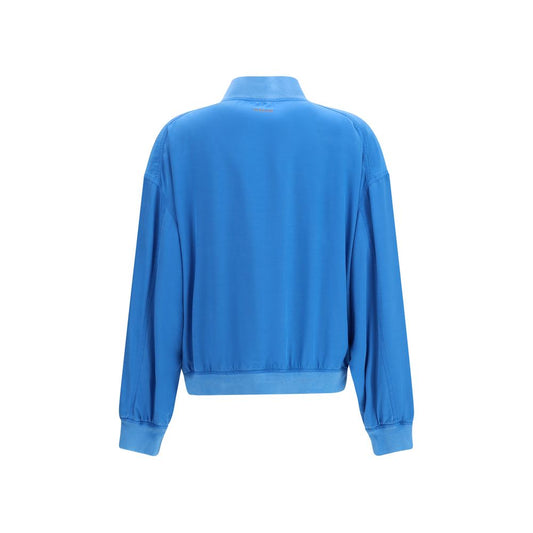 Bomber de seda azul Versace