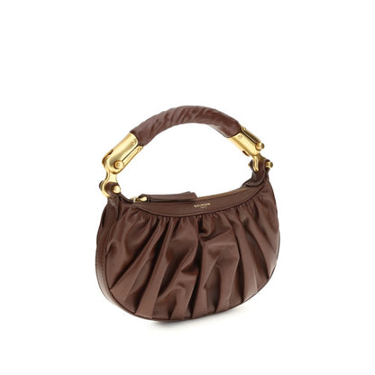 Balmain Bolso De Hombro Bos Taurus En Piel De Becerro Marrón