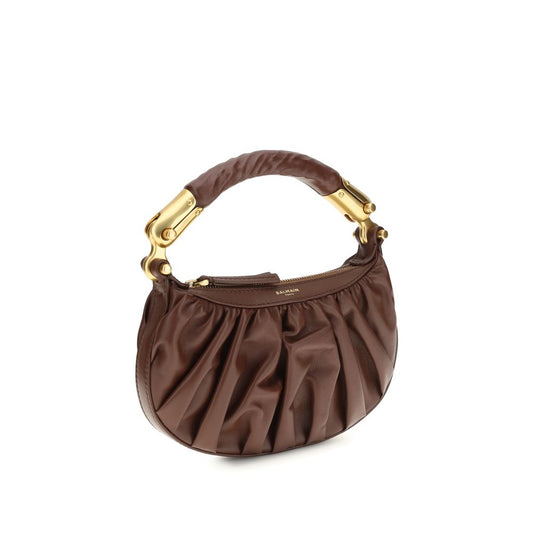 Balmain Bolso De Hombro Bos Taurus En Piel De Becerro Marrón